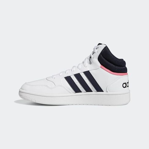 adidas Women's Hoops 3.0 Mid Basketball Shoe, White/Turbo/Gum, 5 in Kuwait