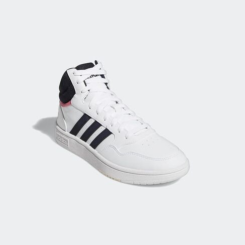 adidas Women's Hoops 3.0 Mid Basketball Shoe, White/Turbo/Gum, 5 in Kuwait