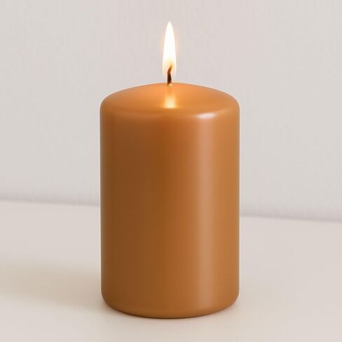 Biedermann & Sons 45-Hour Long Burning Unscented Pillar Candles, Portobello Beige, 3 x 4 Inch - Set of 6 in Saudi Arabia