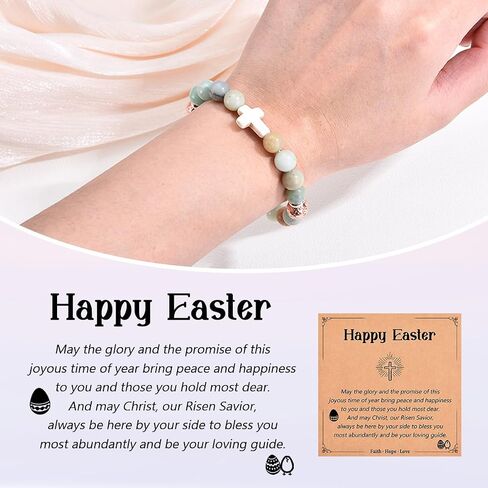 Leyung Christian Gifts for Women, Religious Rosary Cross Bracelet, Easter Basket Stuffers Baptism Confirmation First Holy Communion Christmas Birthday Gifts for Teen Girls in Saudi Arabia