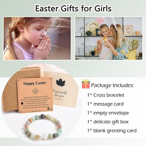 Leyung Christian Gifts for Women, Religious Rosary Cross Bracelet, Easter Basket Stuffers Baptism Confirmation First Holy Communion Christmas Birthday Gifts for Teen Girls in Saudi Arabia