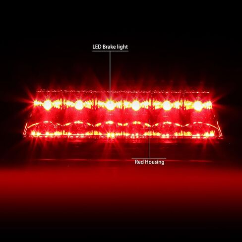 أدى DNA Motoring 3BL-JLIR02-RD-RD RED LENS LED LED THERD TAIL BRAKE LIGHT [متوافق مع 02-07 Jeep Liberty] in Kuwait