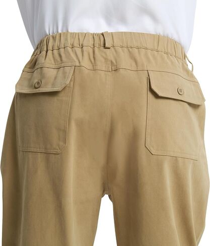 Letaotao Mens راحة سروال الخصر المرن ، وسروال تشينو القطن Twill مع ذبابة zip ، وسهلة على السراويل المريحة in Kuwait