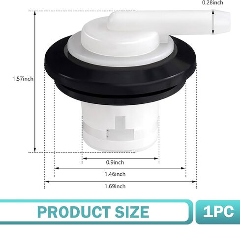 1 PC Fuel Tank Vent Valve, Vent Plug System Parts, High Temperature Resistant Fuel Tank Vent Plug Replacement W-004, Compatible with Ford 1980-1996 F150 F250, 1980-1997 F350 (Black & White) in Saudi Arabia