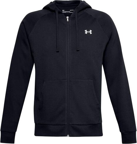 Under Armour Men's UA Rival Cotton Full Zip Hoodie - 1357106-012 - Pitch Gray/Onyx White - L in Saudi Arabia