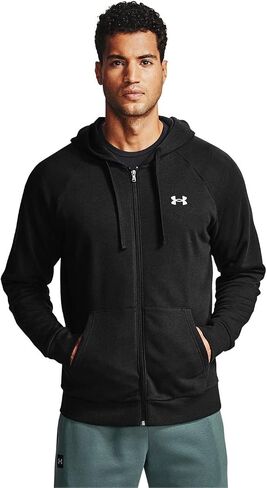 Under Armour Men's UA Rival Cotton Full Zip Hoodie - 1357106-012 - Pitch Gray/Onyx White - L in Saudi Arabia
