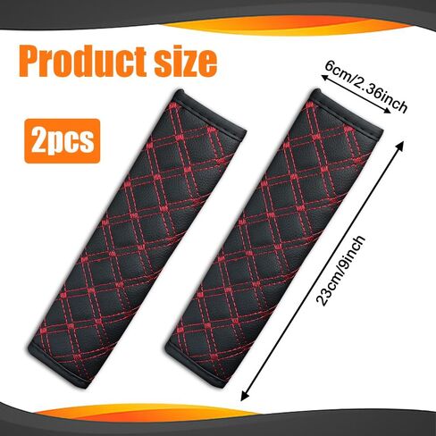 2PCS Car Seat Belt Cover Pads, Seatbelt Cushion, Leather Seatbelt Covers Protect Shoulder and Neck, Car Accessories Seat Belt Shoulder Strap Covers Harness Pad Universal for Cars (Black Blue) in Saudi Arabia
