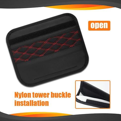 2PCS Car Seat Belt Cover Pads, Seatbelt Cushion, Leather Seatbelt Covers Protect Shoulder and Neck, Car Accessories Seat Belt Shoulder Strap Covers Harness Pad Universal for Cars (Black Blue) in Saudi Arabia
