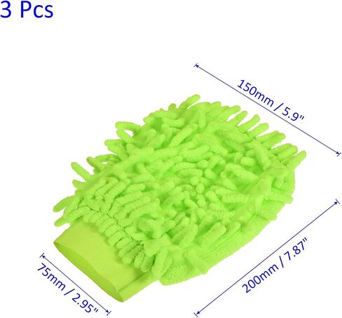 Microfiber Wash Mitt - قفازات تشنيل القابلة لإعادة الاستخدام للتنظيف ، خالية من الخدش ، تنطبق على تنظيف منزل المطبخ in Kuwait