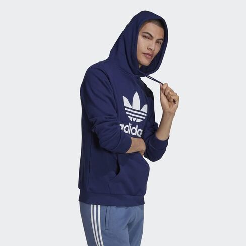 adidas Originals Men's Adicolor Classics Trefoil Hoodie, Night Sky/White, X-Small in Saudi Arabia
