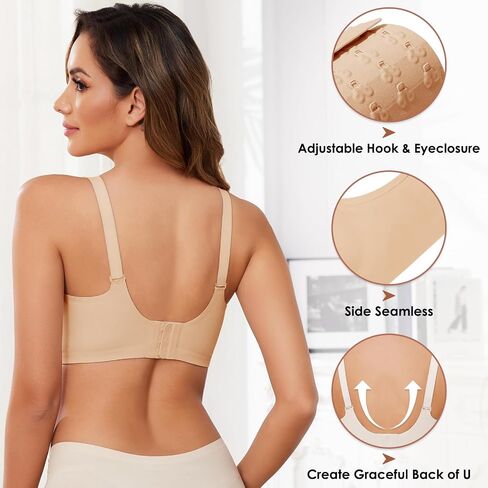 Wireless Bras for Women T Shirt Bra Soft No Underwire Comfortable Seamless Bra Full Coverage Bralettes Everyday Bra in Saudi Arabia