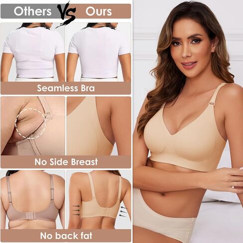 Wireless Bras for Women T Shirt Bra Soft No Underwire Comfortable Seamless Bra Full Coverage Bralettes Everyday Bra in Saudi Arabia