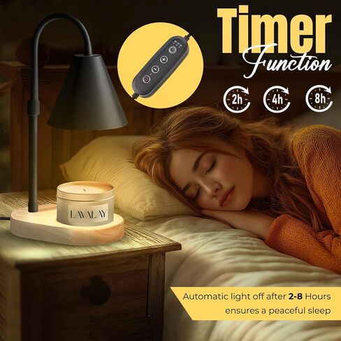 Mother’s Day Candle Warmer Lamp – App-Controlled Dimmable Warmer Light with Timer & Adjustable Height – Modern Flameless Candle Melter lamp with Wood Base for Jar Candles– Gift for Mom & Women in Saudi Arabia