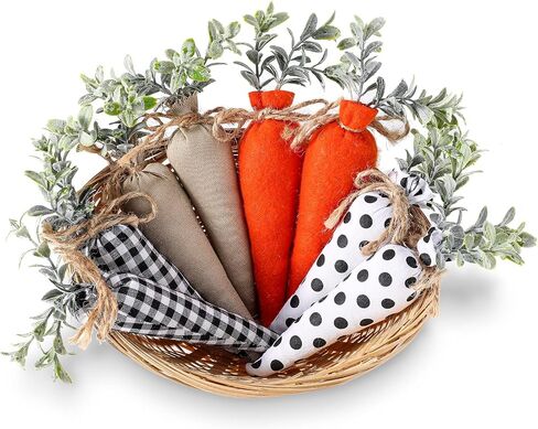 Skylety 8 PCS Easter Carrot Fabric Carrot Toy Carrot Carrot Rustic Rustic Non -Toveled Stupted Carrot for Farmhouse Spring Faster Decor Decor Decor Decor in Kuwait