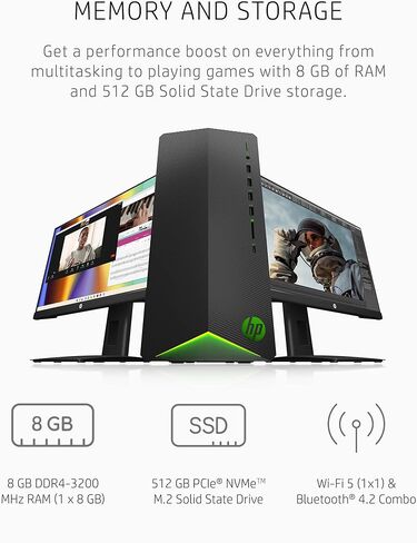 2021 Newest HP Pavilion Gaming Desktop Computer, AMD 6-Core Ryzen 5 5600G Processor(Beat i7-8700, Upto 4.4GHz), AMD Radeon RX5500 4 GB, 8GB RAM, 256GB PCIe NVMe SSD,Mouse and Keyboard, Win 10 Home in Saudi Arabia