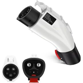 ETSG Tesla to J1772 Adapter, Max 60A 250V with Press-Safety-Lock, NACS to J1772,Compatible with Tesla High-Power Connectors, Destination Charging Stations, and Mobile Connectors (White)