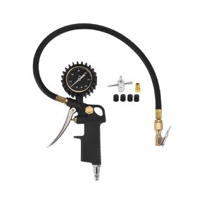1 مجموعة عتاد مضغوط الإطارات العالمي مجموعات تروس الهواء تشاك 0-60PSI GHI07-60PSI مقياس ضغط الهواء للسيارة