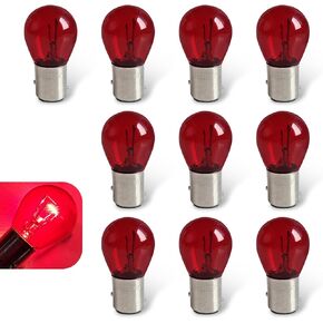 Downhill 10 PCS 1157 Brake Light Bulbs,1157 Bulb, 12V 3500K Super Bright Quartz Glass Turn Signal Light/Tail Light Bulb, 360-degree Lighting without Blind Spots, Suitable for Most Cars (Red)
