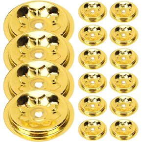 DECHOUS 16Pcs Oil Lamp Floating Wicks Holder, Metal Floating Wicks Disc Holder Round Oil Lamp Wicks Replacement Oil Candle Wicks Holder Buddhist Supplies for Oil Cups