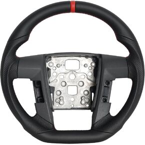 Black Full Leather Steering Wheel Full Leather Porous Design D-shaped Replacement Steering Wheel for 09-14 Ford F150