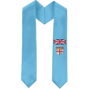 Fiji Flag Graduation Sash Satin Scarf 72" Stole for Abroad Student International Study Class