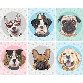Microfiber Cleaning Cloth for Eyeglasses, Lens Glasses Cleaning Cloth, Glasses Cleaner Cloth, Microfiber Eye Glasses Cleaning Cloth Cute Dog Wipes Kit(6 Pack)