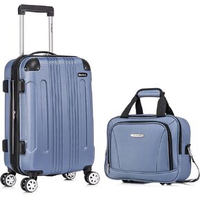 Rockland London Hardside Expandable Luggage with Spinner Wheels, Blue, 20"/14" 2pc Set