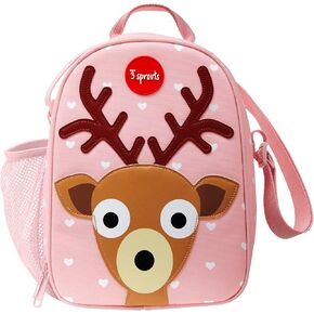 3 Sprouts Kids Lunch Bag - Durable Lunch Box for Boys and Girls - Kids Lunch Box - Perfect for Daycare, School and Travel - Insulated Fabric, Water Bottle Holder - Ideal for Children 3+, Deer