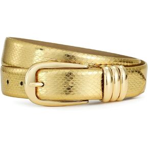 Gold Belts for Women Stylish Leather Belt with Gold Buckle Elegant Dress Belt Women