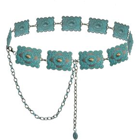 TOPACC Concho belts for Women Western Metal Cowgirl Boho Chain Belt for Dresses Jeans Country Concert Outfit