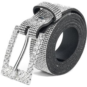 Women Rhinestone Belt Shiny Crystal Vintage Bling Soft Rhinestone Party Belt