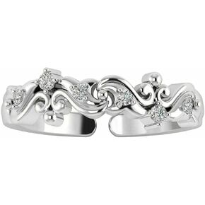0.25 CT Round Round Cut Simulated Diamond Women Tee Ring Fling 925 Sterling Silver