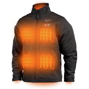 Milwaukee 204B-203X M12 TOUGHSHELL Lithium-Ion Cordless Heated Jacket (Jacket Only) - 3XL, Black