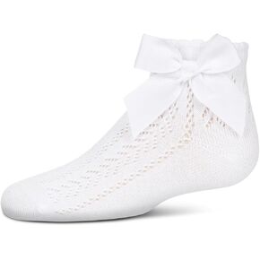 Memoi Girls 'Memoi' Openwork Openwork Bow Anklet Socks