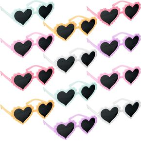 KatchOn, Multicolor Valentine Heart Glasses - 12 Pcs, No DIY | Valentines Glasses for Valentines Day Decorations | Valentines Day Party Favors | Galentines Day Decorations | Valentines Decorations