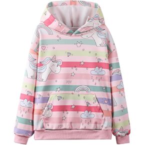 WELAKEN Girls and Toddlers' Pullover Printed Hoodie Sweatshirt with Kangaroo Pocket