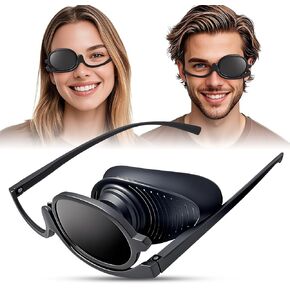 Medical Eye Patch Glasses-3D Eye Contour Design-Left and Right Eyes can be Switched to use for Kids & Adults Treating Amblyopia, Strabismus