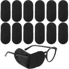 12pcs Eyepatch for Women,Black Eye Patch for Glasses,Reusable Eye Patches for Men,Non-Woven Fabric Eye Patches to Cover Left or Right Eye Strengthen Vision and Improve Amblyopia,Lazy Eye