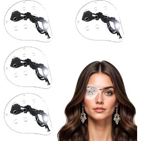 4Pcs Eye Shield After Cataract Surgery for Sleeping After Surgery, Clear Eye Patch with Elastic Adjustable Band Longer & Wider for Adults