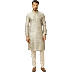 Manyavar Men Art Silk Embroidery Kurta Pyjama Set
