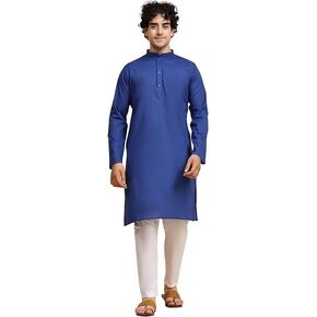 Imago Men's Cotton Cotton Solid Kurta Pajama مجموعة طوق الماندرين اليومية ارتداء فستان اليوغا غير الرسمي
