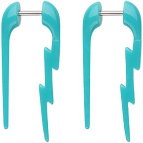 18GA Acrylic Lightning Bolt Fake Hanging Taper Earrings, Sold as a Pair