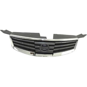 CarPartsDepot Grille Comaptible With Nissan Maxima 2009-2014 Chrome Shell Black Insert Mesh Upper Grill NI1200231 620709N00A