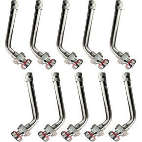 TR545D Truck Tire Valve Stem 60 Degree Bend Valve Stems Clamp-in Extension Adaptor Brass Compatible with Tubeless Trucks or Buses Alcoa 22.5" 24.5" Aluminum Wheels 10PCS