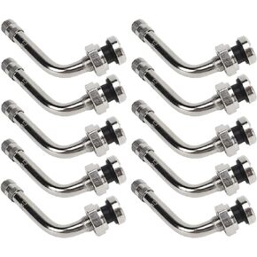 Qinlorgo الألومنيوم صمام شاحنة STEM TR545D لثقب صمام 9.7 مم ، والفضة ، وملاءمة عالمية ، وتوافق مع الشاحنة ، وسيارة الركاب