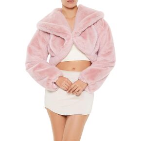 Forever 21 Women's Faux Fur Cropped Coat