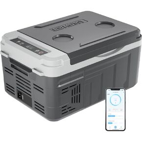 EUHOMY 12 Volt Refrigerator, 11 Quart (10L) Compressor Electric Cooler APP Control, Car Fridge 12/24V DC & 120-240V AC, Car Refrigerator -4℉~68℉, Portable Freezer for RV, Travel, Camping