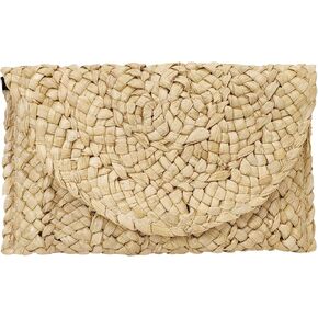 Women's Natural Straw Woven Envelope Clutch with Magnetic Closure Purse Handbag Summer 2025 Beach Vacation Boho Chic Style for Women Gift Idea