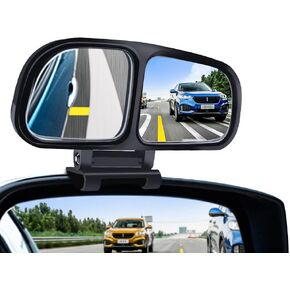 Biqing Black Adjustable Car Reversing Auxiliary Mirror for Blind Spot, Universal Right