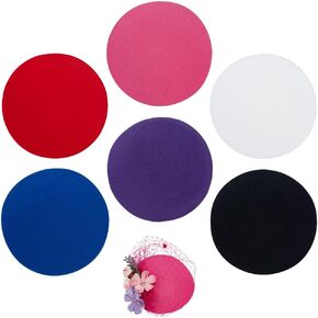 BENECREAT 6 COLORS Steardess Fascinator Hat Base مع مقاطع ، Cloth Cloth Sinamay Base Derby Hat Base for Millinery Magic